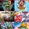 6 EN 1 LUIGIS+DONKEY+WRC 9+CARS 3+LEGO NINJAGO+LEGO WORLDS NINTENDO SWITCH 2 Pack de 6